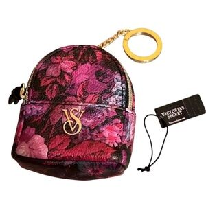 Victoria's Secret Pink Floral Keychain Backpack